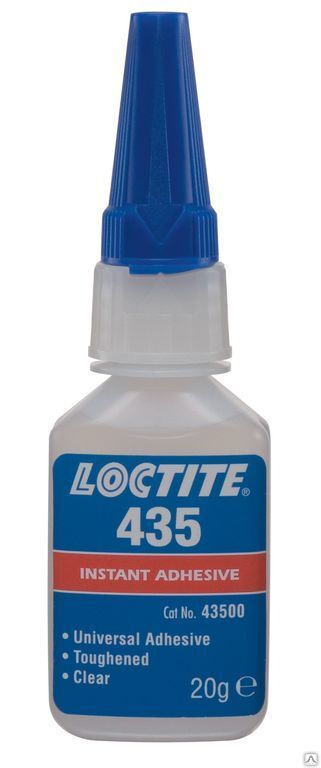 Клей Повышенной прочности для пористых поверхностей, химо- водостойкость, прозрачный Loctite 435 20 г