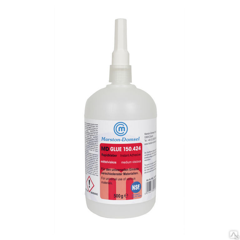 Цианоакрилатный клей универсальный, средней вязкости MD-GLUE 150.424 Бутылка 500 г