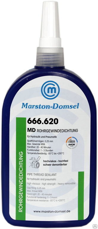 Герметик резьбовой, высокой прочности, высокой вязкости, высокотемпературны MD-RG 666.620 Бутылка 250 г