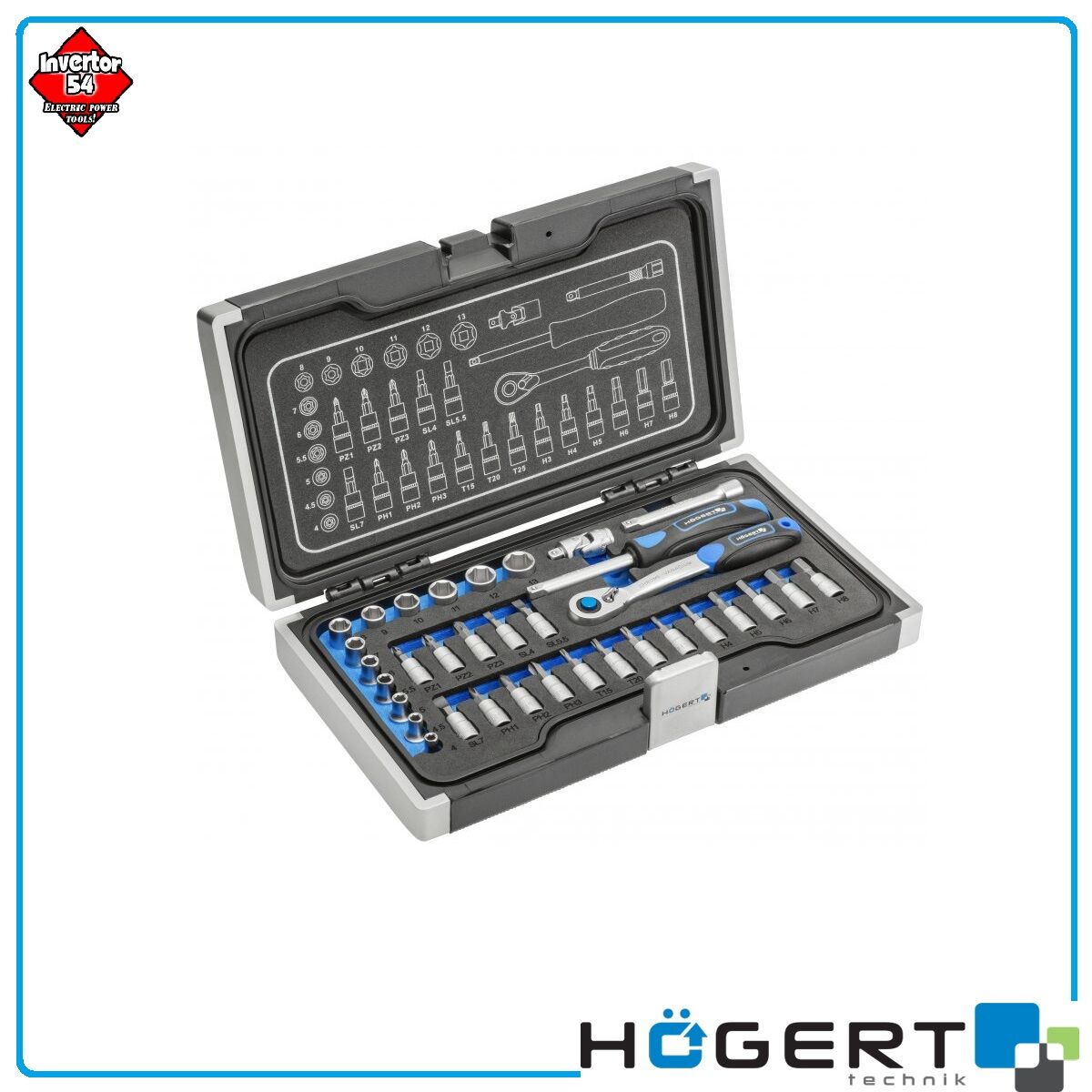 Набор инструментов Hoegert HT1R464 34 предмета.