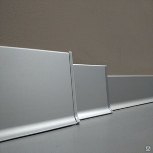 Плинтус алюминиевый L-образный (60х11х2500 мм) анодированное серебро, 2,45 м 