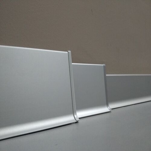 Плинтус алюминиевый на клипсах (70х10х2500 мм) серый