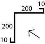 Угол внутр. 200*200 ( 416 ) (PRINTECH-06-NaiveMaroon-0.45-0.5)Мореное дерево