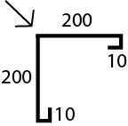 Угол наружн. 200*200 ( 416 ) (6002-0,45) зеленый
