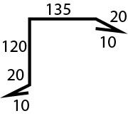 Ветровая планка 120х135 (312,5) (PRINTECH-06-AntiqueOak-0.45-0.5) Античный дуб