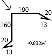 Ветровая планка 160х190 (416 ) (1018-0,7) желтый цинк