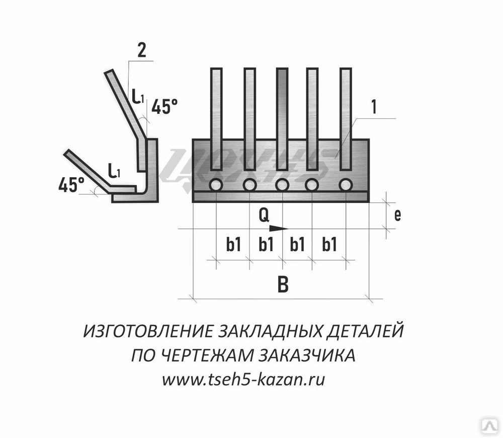 Закладная деталь мн 1 чертеж