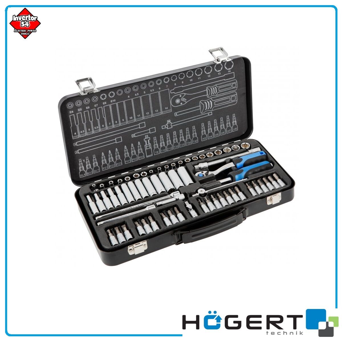 Набор инструментов HOEGERT HT1R486 63 предмета.