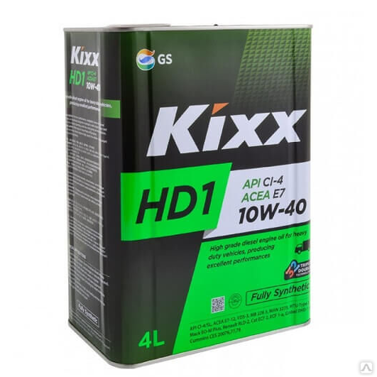 Масло моторное Kixx HD1 CI-4 10W-40 4 л синтетическое Артикул