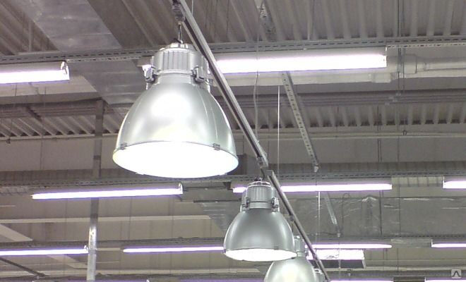 Светильник промышленный подвесной ГСП 11-150-004 с сеткой и стекло 2