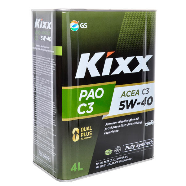 Масло моторное Kixx PAO C3 5W-40 4 л синтетическое Артикул L209244TE1