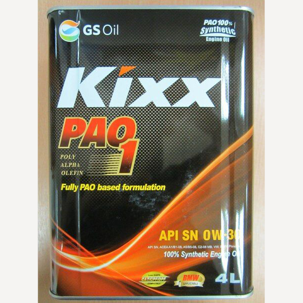 Масло моторное Kixx PAO1 0W-30 4 л синтетическое Артикул L208144TE1