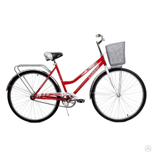 Велосипед с корзиной 28 дюймов Кумир 2810 женский, оранжевый 