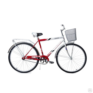Велосипед с корзиной 28 дюймов Байкал 2808 мужской, красный 