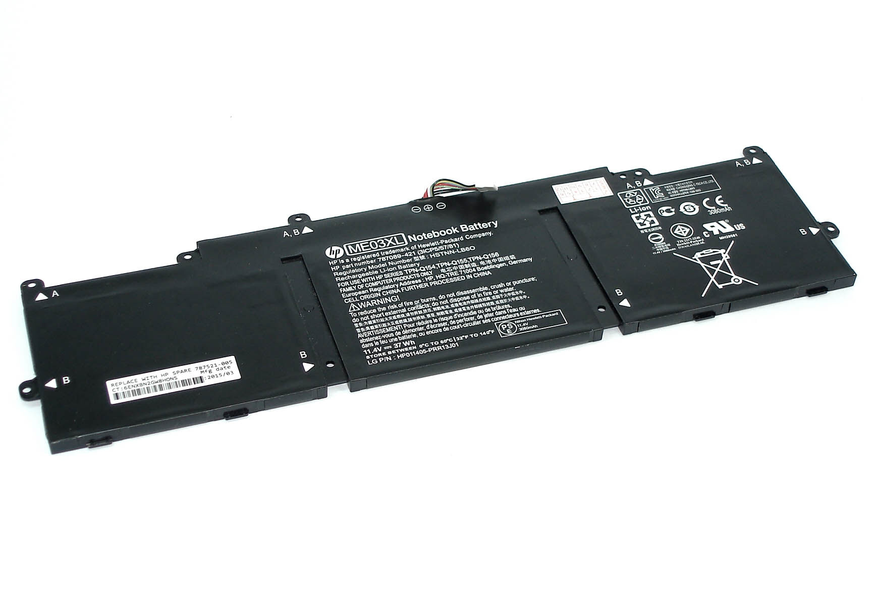 Аккумуляторная батарея ME03XL для ноутбука HP 11-d 11.4V 3100mAh