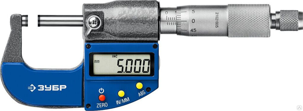 ЗУБР МКЦ 25 0-25 мм, Гладкий цифровой микрометр (34482-25)