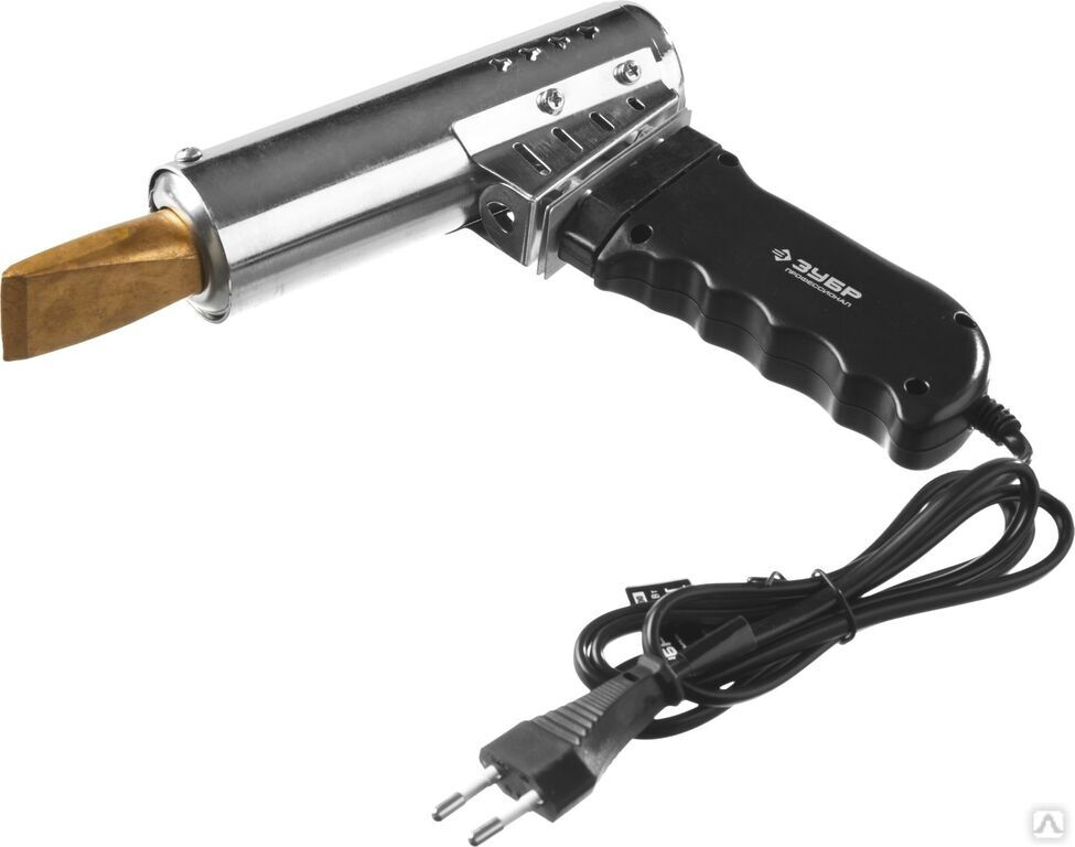 ЗУБР Ceramic PRO 500Вт клин, Сверхмощный электропаяльник с пластиковой пистолетной рукояткой (55302-500)