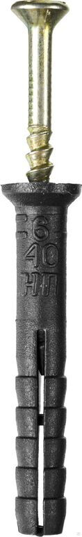 STAYER 6 x 40 мм, потайный бортик, дюбель-гвоздь полипропиленовый, 125 шт (30645-06-040)