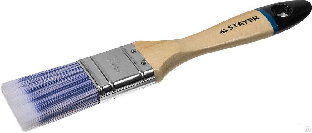 STAYER AQUA 38 мм, 1,5″ искусственная щетина, деревянная ручка для воднодисперсионных и акриловых ЛКМ, Плоская кисть, EU