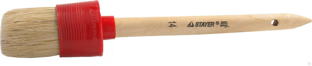 STAYER UNIVERSAL 50 мм, пластмассовый корпус, светлая натуральная щетина, деревянная ручка, Круглая кисть, MASTER (0141-