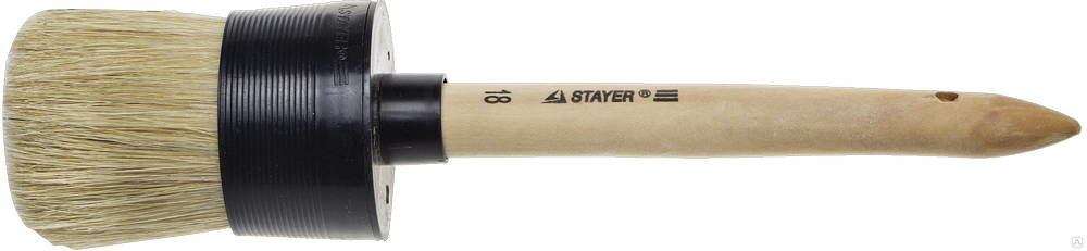 STAYER UNIVERSAL 60 мм, пластмассовый корпус, светлая натуральная щетина, деревянная ручка, Круглая кисть, MASTER (0141-
