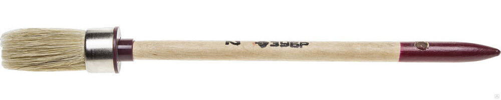 Круглая кисть (ЗУБР УНИВЕРСАЛ, 20 мм, светлая натуральная щетина, деревянная ручка, все виды ЛКМ, 01501-20)