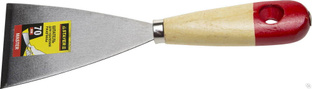 STAYER MAXFlat 70 мм, усиленное стальное полотно деревянная ручка, Шпатель для удаления ржавчины, MASTER (1002-70) 