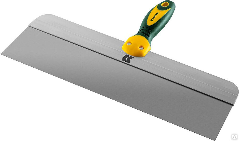 KRAFTOOL 400 мм, широкое полотно алюминиевая направляющая двухкомпонентная ручка, нержавеющий, Фасадный шпатель (10036-4