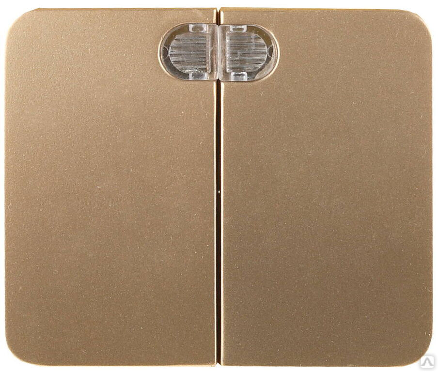 Выключатель СВЕТОЗАР ГАММА с подсветкой, двухклавишный, без вставки и рамки, цвет золотой металлик, 10A/~250B