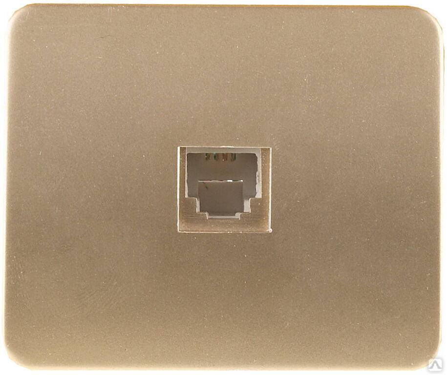 СВЕТОЗАР Гамма, телефонная одинарная без вставки и рамки цвет золотой металлик, Электрическая розетка (SV-54117-GM)