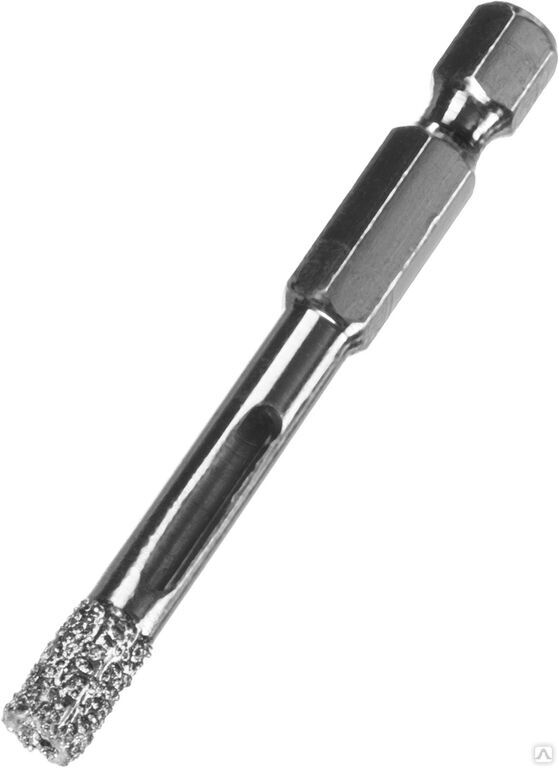 Сверло вакуумное алмазное трубчатое для дрели HEX 1/4 d 6 по керамограниту ЗУБР
