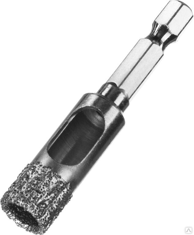 Сверло вакуумное алмазное трубчатое для дрели HEX 1/4 d 12 по керамограниту ЗУБР