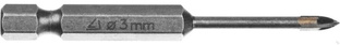STAYER 3 мм, 4х кромка, HEX 1/4, Сверло по стеклу и кафелю (2985-03) #1