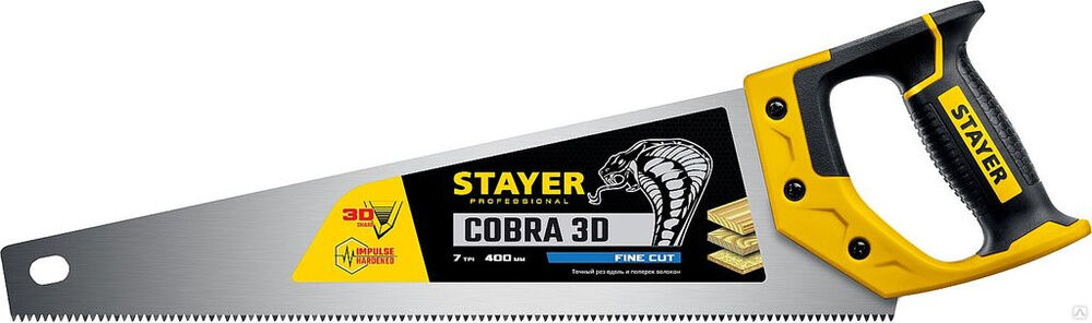 STAYER Cobra 3D 400 мм, Универсальная ножовка (1512-40)