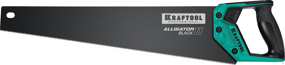 Ножовка для точного реза Alligator BLACK 11, 500 мм, 11 TPI 3D зуб, KRAFTOOL