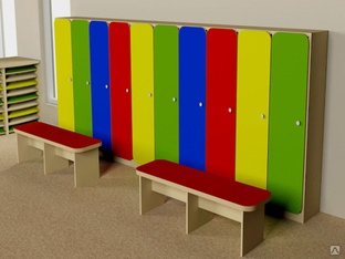 Шкафчики для переодевания, возможна комплектация со скамейками 