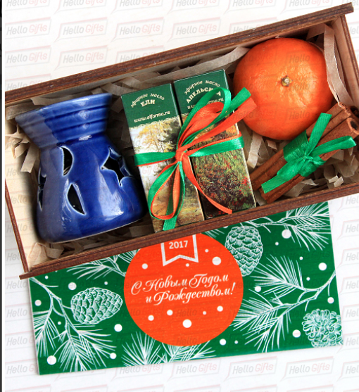 Подарочный набор (чай, мед, варенье, шоколад) с логотипом в деревянной упаковке