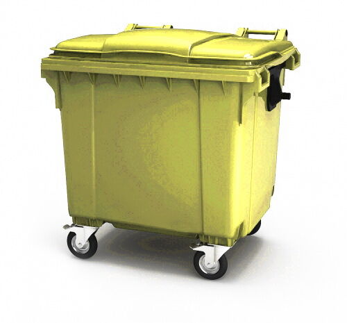 Контейнер мусорный передвижной 1100 л с крышкой (Желтый)