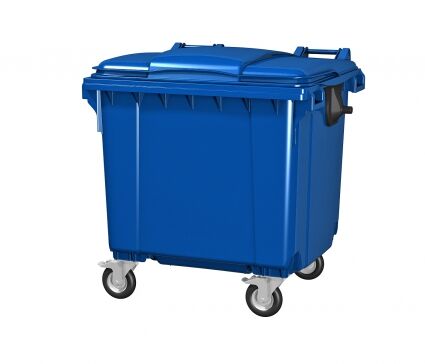Контейнер мусорный передвижной 1100 л с крышкой (Синий)