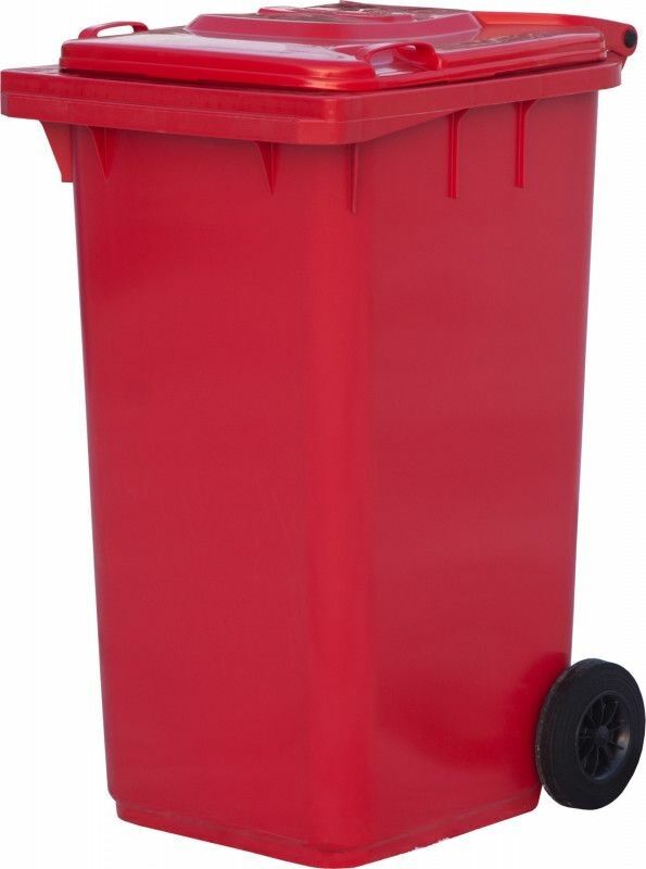 Пластиковый мусорный бак п/э (240л) (Красный)
