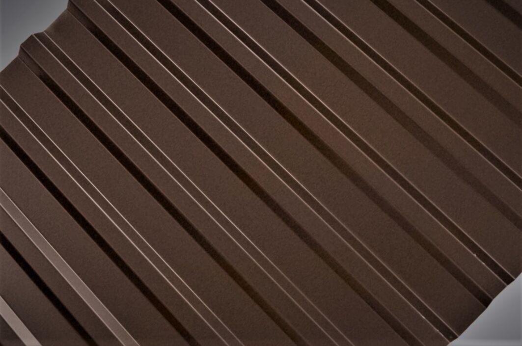 Профилированный лист МП-20х1100-R ПЭ-01-8017-0,45 коричневый шоколад