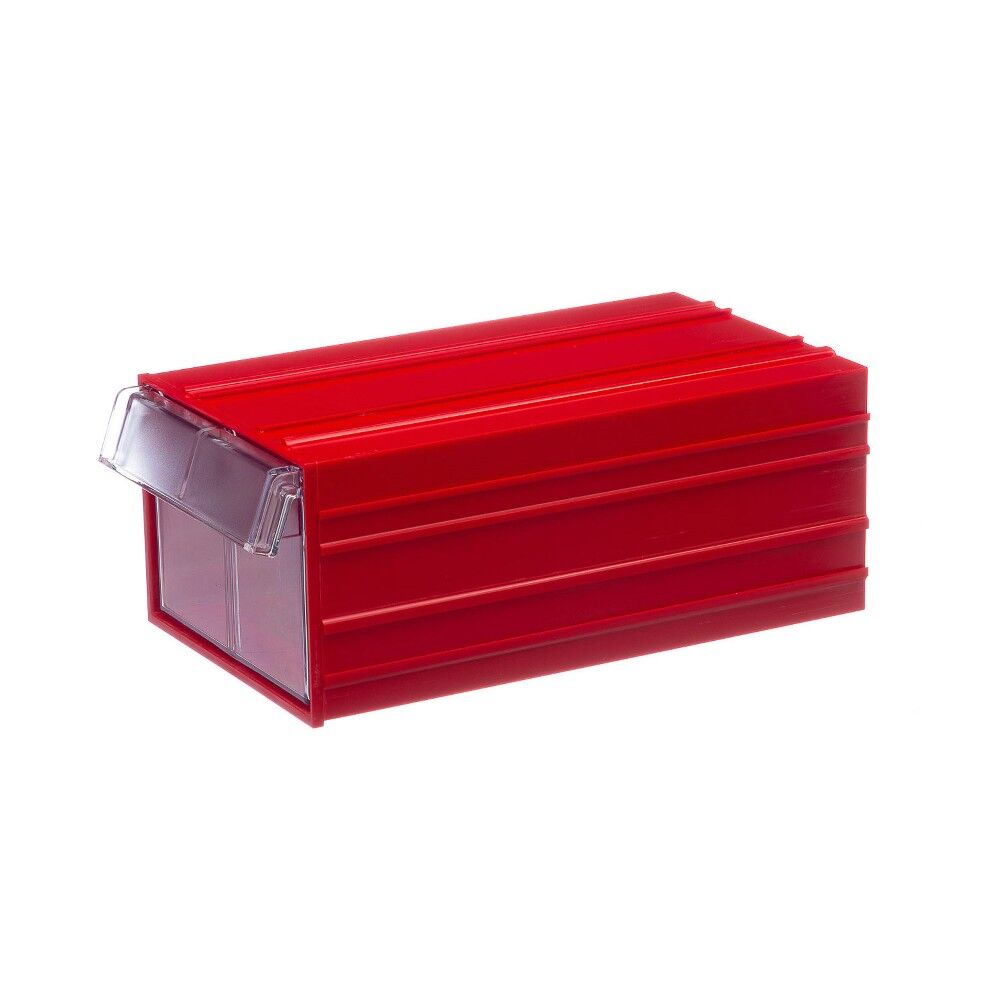 Пластиковый короб Стелла-техник С-2-красный-прозрачный , 135х253х100 мм