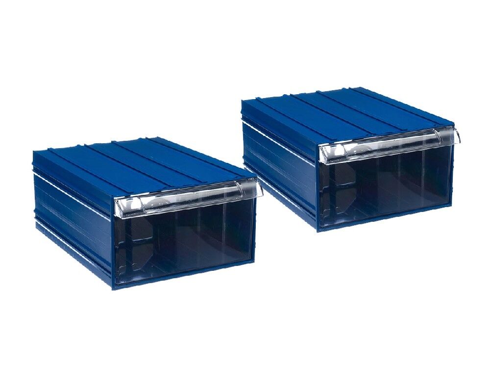Пластиковый короб Стелла-техник С-501-А-2К-синий-прозрачный , 215х327х125 мм, комплект 2 шт