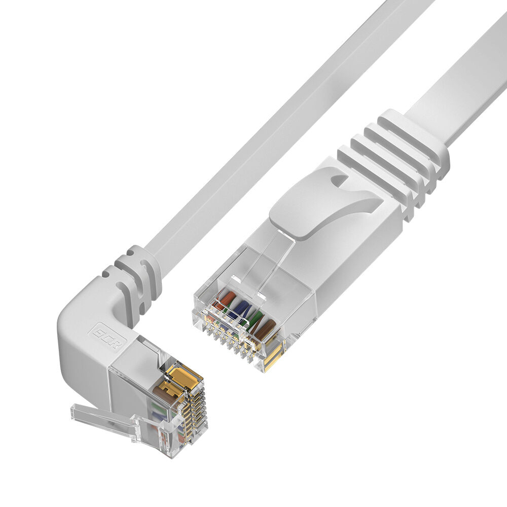 Патч-корд PROF плоский нижний угол UTP cat.6 10 Гбит/с RJ45 LAN компьютерный кабель для интернета медный контакты 24K GO