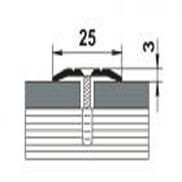 Порог для пола алюминиевый ПС-1 25х3х900 мм 15-Чёрный