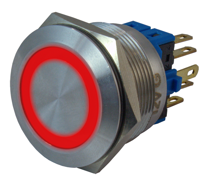 Кнопка SD16-V-25IFS-M110-U-SR12, цвет: красный, 1НО+1НЗ