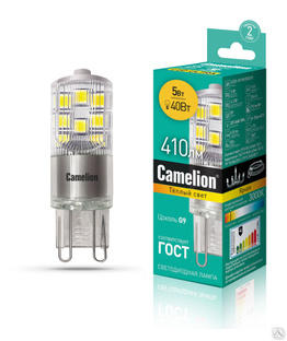 Лампа электрическая светодиодная LED5-G9-NF/830/G9 5Вт 220В CAMELION 
