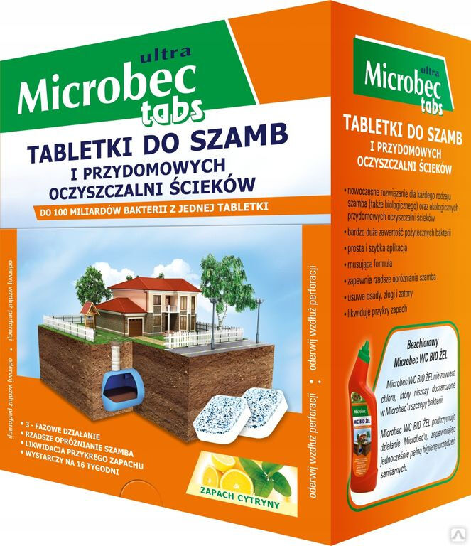 Таблетки для септиков выгребных ям и дачных туалетов Microbec tabs