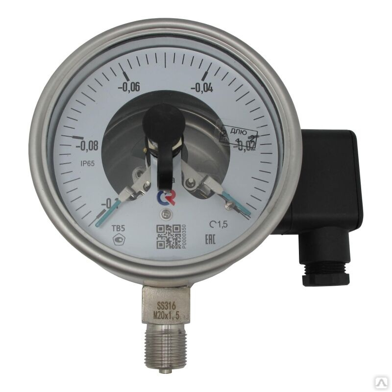 Вакуумметр виброустойчивый ТВ-521Р.05(-0,1-0MPa)М20х1,5.200C.1,5 ...