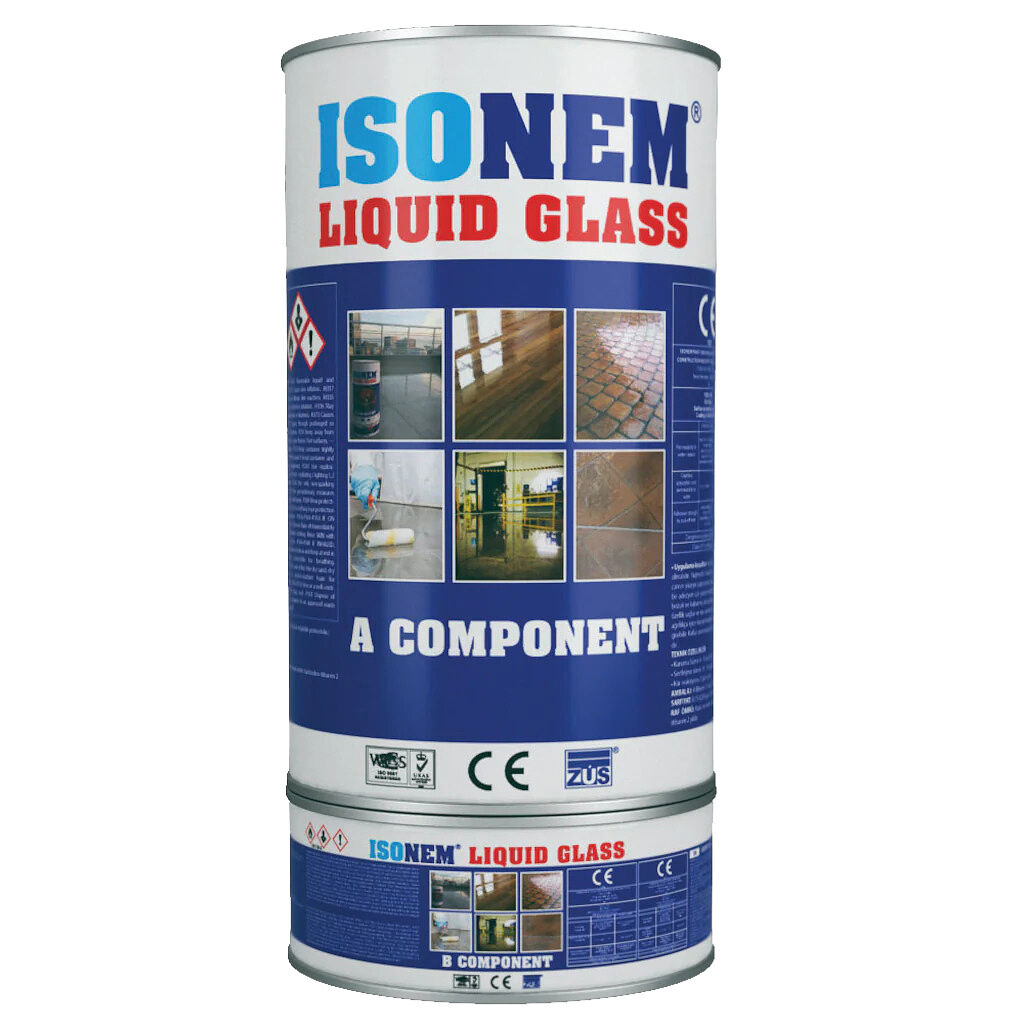 Двухкомпонентное полиуретановое бесцветное покрытие LIQUID GLASS ISONEM (Ликвид Глас Изонем, Турция)